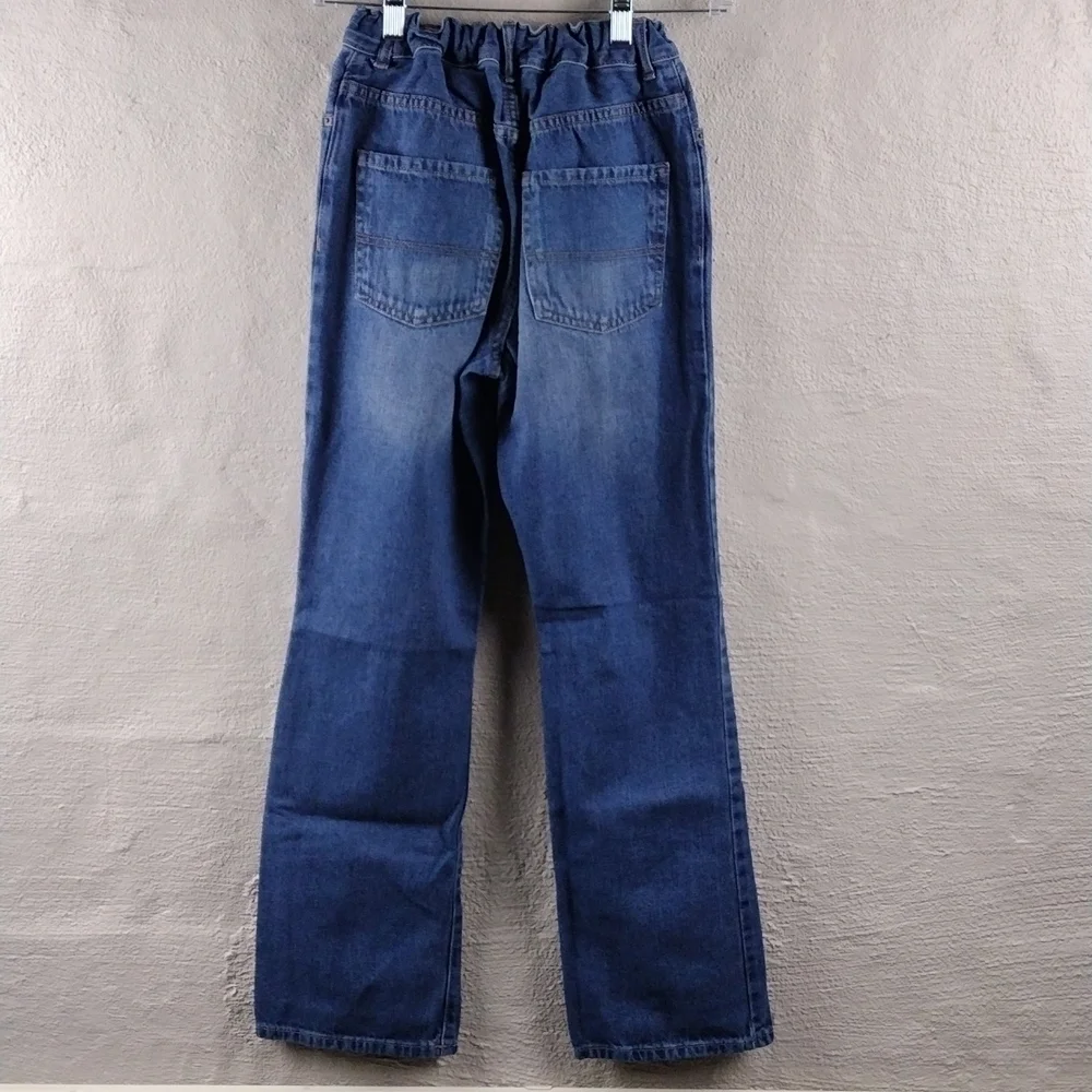 Children's Place Blue Medium Wash Five Pocket Mid Rise Button Zip Boot Cut Jeans